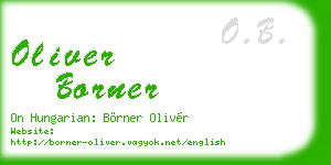 oliver borner business card